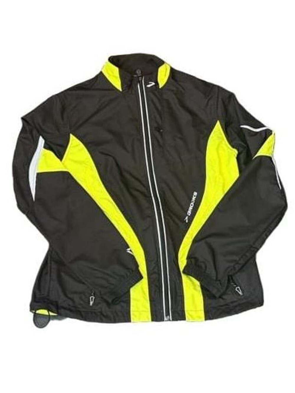 Brooks Jacket Size L Black Neon Yellow Shelter Technology